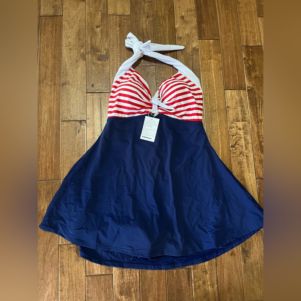 NWT Cocoship Retro American Swimsuit size 14